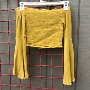 Forever 21 flowy yellow crop top